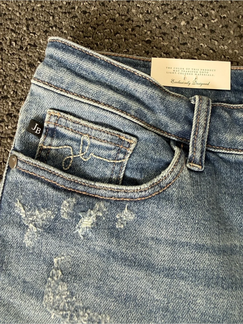 Light Wash Distressed Denim Shorts